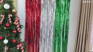 Christmas Foil Curtains Merry Christmas Balloon Banner Green Red Latex balloon Xmas Party Decoration