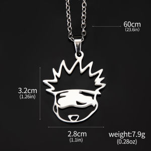 Anime Jujutsu Kaisen Stainless Steel Necklace Itadori Yuji Fushiguro Megumi Cartoon Metal Necklace Cosplay Fans Gift Jewelry