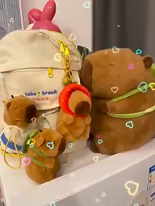 Gantungan Kunci Aksesori Capybara Turtle Tas Mainan Mewah Gantungan Kunci Boneka Hadiah boneka lucu