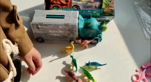 Dinosaur Toys For Kids Boys Anti-drop Dinosaur truck with 6 mini model dinosaur toy #008-30