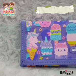 Dompet Anak Lipat Tali Motif Ice Cream Unicorn Ungu / Dompet Anak Candy Unicorn / Dompet Anak Lipat Tali Anak Perempuan Girl