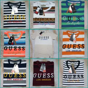 Guess t shirt mens stripe deals