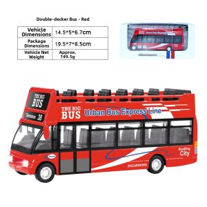 Dual-layer Convertible Top Alloy Bus Toy