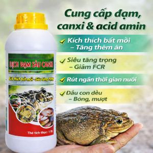 DỊCH ĐẠM SÂU CANXI – Kích Thích Bắt Mồi Tăng Trọng Nhanh Cho Cá Ếch Lươn - Chai 1 Lít