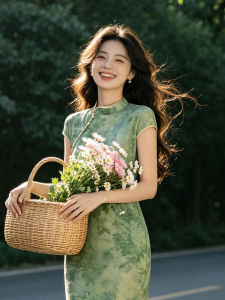 CHANGTONG | Elegant Unique Floral Modified Qipao Dress Summer
