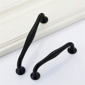 1/2Pcs Black Cabinet Handles Aluminum Alloy Cabinet Pulls Drawer Knobs for Kitchen Bathroom Closet Cupboard Wardrobe Hardware
