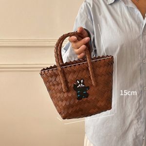 Túi Đeo Chéo Dệt Tote Bag Dung Tích Lớn Thường Ngày Cho Nữ Túi Xách Vai Đơn Túi Xách Rổ Đựng Rau Mùa Hè 2025 Túi Xách Mềm