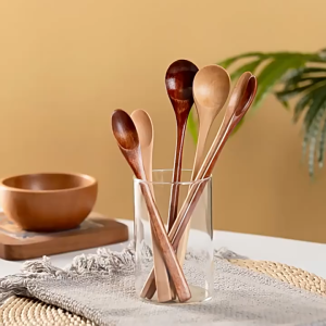 Japanese Wooden Spoon Long Handle Soup Stirring Cooking Tableware Kitchen Utensil Natural 日式木勺