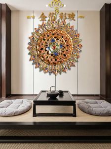 ไม้แกะสลักปิดทอง ติดเส้นติดกระจก ตกแต่งบ้าน ไม้แกะปิดทอง ไม้แกะของตกแต่งผนัง Home decoration เพดาน 3ชั้น