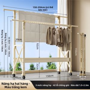 YIXUAN | Giá Phơi Quần Áo Đa Năng Gấp Gọn