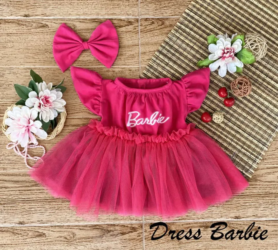Dress Barbie Dress Anak Perempuan Dress Barbie Wanita Dress