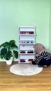 Adapta - Lemari Sepatu Tempel Dinding Minimalis - Rak Sepatu Susun Tertutup Aestetic