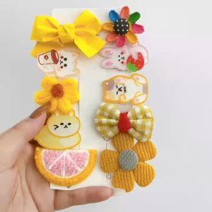 Hokkaido - Set 10 kẹp tóc hình nơ vàng dễ thương cho bé gái