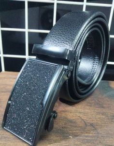 ikat pinggang kulit pu pria/gesper otomatis/sabuk rel