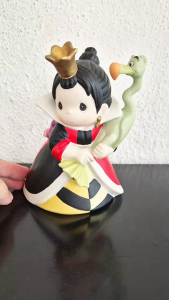 Precious Moments Queen of Hearts with a flamingo and Cheshire Cat from Disneys Alice in Wonderland