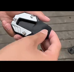 Universal Motorcycle Bike Kickstand Extender Pad Foot Side Stand Extension Support Plate Anti-Slip Design Grooved Texture