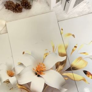 TENNESY Hiasan Dinding 1 Set Bunga White Tropical Leaves Flowers Wall Decor Pajangan Kamar Tidur Hiasan Ruang Tamu Dekorasi Rumah