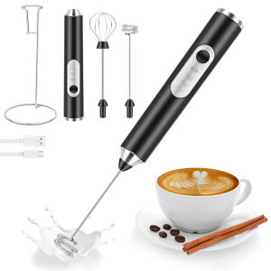 Wireless Electric Milk Frothers USB Recharge Handheld Milk Foamer Mini Blender Stainless Steel Whisk Foam Maker for Home Office