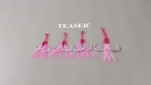 Móc Câu Jigging Chậm TEASER 2PC/10PCS HK004 Mạ Sắt Có Hai Ngạnh Sáng Bóng Cỡ 1/0 2/0 3/0 4/0 Dùng Cho Câu Cá Biển Trên Thuyền.