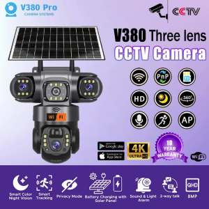 V380 Pro Solar CCTV Camera BUY 1 TAKE 1 Wifi Connect Three Lens HD Outdoor Waterproof Surveillance Two-Way Audio Night Vision Security Camera Auto Tracking Wireless IP Security Cameras