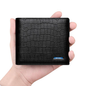 BANAYNU Anti RFID Dompet Lelaki Kulit Original Bifold Wallet Crocodile Pattern Genuine Leather Card Holder Wallet for Men