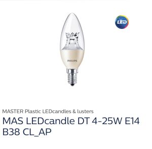 Dim to warm - Bóng nến Master Led công suất 4w đui E14 công nghệ Dimtone cực đỉnh từ |Philips chính hãng|