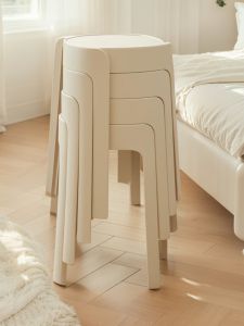 Thickened Plastic Dining Chair Cream Style Home Living Room Restaurant Sturdy Durable Stackable Adult Bench Furniture
