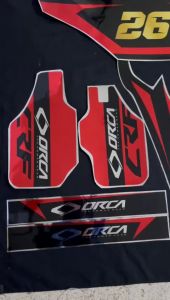 Decal Honda CRF 150L motif dadu merah hitam list gold D-I2-733 i2-1217