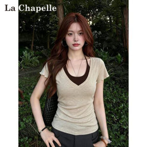 La Chapelle | Layered Neck Sleeveless T-shirt Lightweight Lycell Slimming