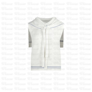 Sleeveless Knit Top With Notched Collar And Two-Piece Illusion For Women