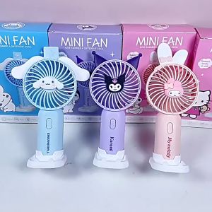 Bayar Di Tempat - Mini Fan Lucu Motif Karakter / Kipas USB Portable Free Charging Cable