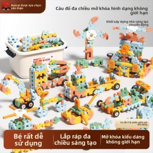MONLEYTA | Đồ chơi khối lắp ráp nhiều chiều kích cỡ lớn Đồ chơi giáo dục cho trẻ em Đồ chơi lắp ráp kích thích tư duy sáng tạo cho bé trai và bé gái