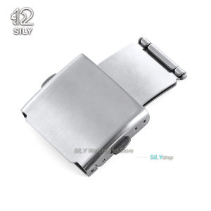 16mm 18mm 20mm 22mm 24mm Stainless Steel Deployment Folding Clasp Double Push Watch Buckle for Watch Strap Band Buckle Accessory