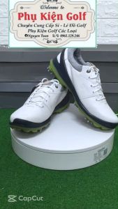 giày golf eco- giày golf cho nam -giầy golf màu trắng-giầy chơi golf eco đế đinh