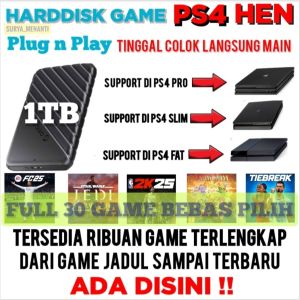 HDD EKSTERNAL 1TB PS4 HEN FULL GAMES HARDISK HARD DISK EXTERNAL PNP HARDDISK GAME PLAYSTATION 4 BEBAS REQUEST