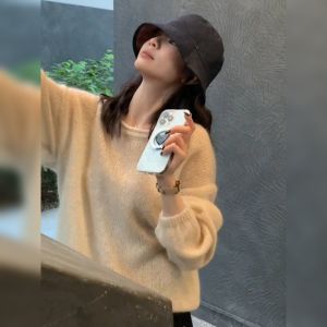 YUFUQING | Loose Long Sleeve Round Neck Knitted Sweater Womens Fashionable Autumn New Style Korean Lazy Style Top Quality Comfortable