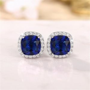 Huitan Bright White/Yellow/Pink CZ Stud Earrings for Women Fashion Contracted Jewelry High Quality Wedding Engagement Earrings