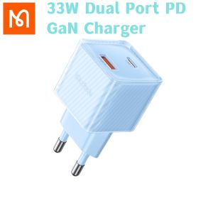 Mcdodo rắc cắm Châu Âu Kích thước nhỏ Gan Sạc 33W cổng kép Pd USB-A + USB-C 33W Pd + Sạc Nhanh cổng kép cổng sạc Cho iPhone 14 13 12 11 Pro MacBook Pro Samsung S21 + S21 Siêu Xiaomi Redmi K40 Redmi Note9 Pro Redmi 10x Pro Huawei P50 Pro Mate 40 50