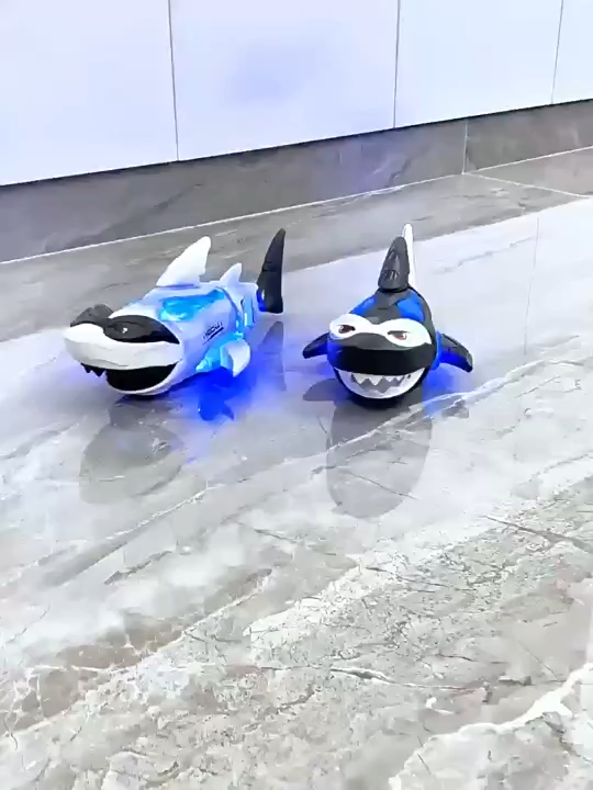 พร้อมส่ง ของเล่นฉลามไฟฟ้า ฉลามขนาดใหญ่ที่สมจริง ของเล่นไฟฟ้า ของเล่นเด็ก มีแสงและดนตรี