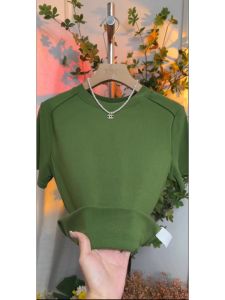 round Neck Shoulder Short Sleeve T-shirt for Women New Arrival Silm Slim Looking Easiest for Match Fishbone Stylish Pure Color Niche Style Base Tops