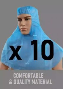 Head Cover (10pcs)/ Disposable Head Cover Blue Color (10pcs per bag)/ PPE Tudung/ klesd