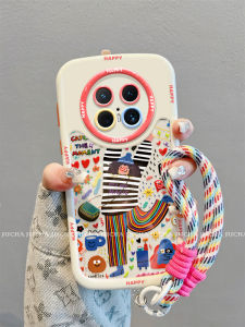 Huawei Mate70 pro Full Cover Anti-Fall Silicone Phone Case Creative Graffiti Fun Womens Model Protective Shell Durable