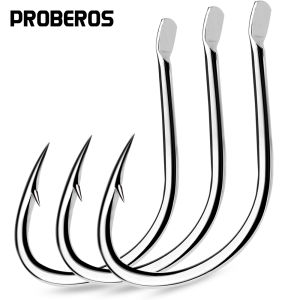 PROBEROS 50pcs High Carbon Steel Single Hook Barbed Sharp Strong Rust - Resistant for Freshwater Saltwater Fishing Wholesale
