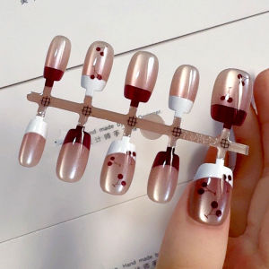 เล็บปลอม Pure Handmade Cat 10 ชิ้น เล็บเทียมสำหรับใส่ได้ ผลิตภัณฑ์เสริมสวยสำหรับเล็บ ดูดซับน้ำได้ แผ่นติดเล็บ ผลิตจากจีน