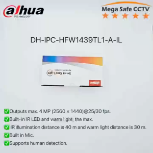 DAHUA DH-IPC-HFW1439TL1-A-IL 4MP Full-color Audio Bullet Netwok IP Camera Smart Dual Light Built-in Mic PoE IP CAMERA
