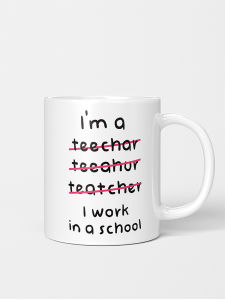 Ceramic Teacher Work Water Cup Mark Cup 301mL-400mL Capacity American Style ness Element for Adults And Children