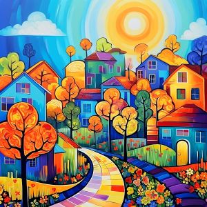 HUACAN Cross Stitch Sets House Landscape 11CT Embroidery Kits Street City Threads Adult Crafts Needlework Decorative Paintings
