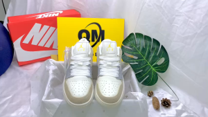 Giày Sneaker JD1 Low Paris JD1 Cổ Thấp Trắng Xám Xanh