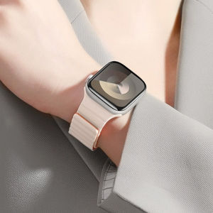 Magnetic Watch Band Compatible with Apple Watch 49 46 45 44 42 41 40 38mm Bands For Men Women Wrist Solo Loop Sport Silicone Strap For iWatch Series 10 9 8 7 6 5 4 3 SE 2nd Ultra