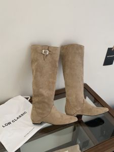 Western Cowboy Style Inner Height Increasing Slouch Faux Suede Boots